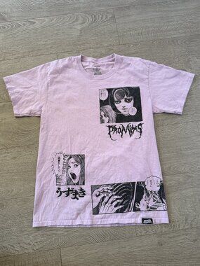 Broken Promises x Uzumaki Junji Ito Anime Graphic T-Shirt Pink Men’s Medium